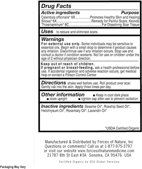 Forces Of Nature Medicine Scar Control Rollerball Organic, 0.14 Fl Oz