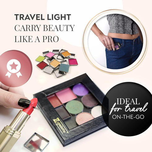 Small Z Palette Magnetic Makeup Palette - Empty Universal Magnet Organizer with Clear Window
