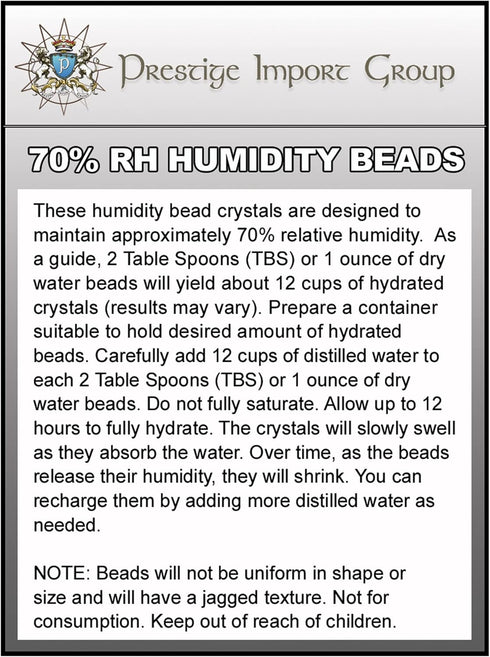 Prestige Import Group Crystal Gel Humidification Beads for Humidors, 4 oz Bag