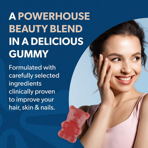 Gummies 60 Gummies (30-Day BIOMA Hair, Skin & Nails Beauty - Supports Growth & Strength with Biotin, Collagen, Zinc