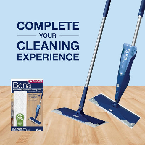 Bona Multi-Surface Floor Cleaning Pads, 18 Refills, Heavy-Duty Disposable Microfiber Pads