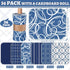 36 Pack Reusable Paper Towels, Washable Paperless Towels Rolls, Reusable Cotton Cloth Towels with Cardboard (Blue,