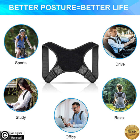 POAGL Posture Corrector for Men, Adjustable Upper Back Brace for Neck, Back and Shoulder Pain Relief