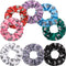 Poen 8 Pieces Colorful Soccer Hair Scrunchies, Elastic Bands, Ponytail Holders for Girls Women