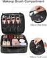 Relavel Makeup Bag, Travel Cosmetic Train Case Organizer, Portable Storage Bag with Adjustable Dividers, Black