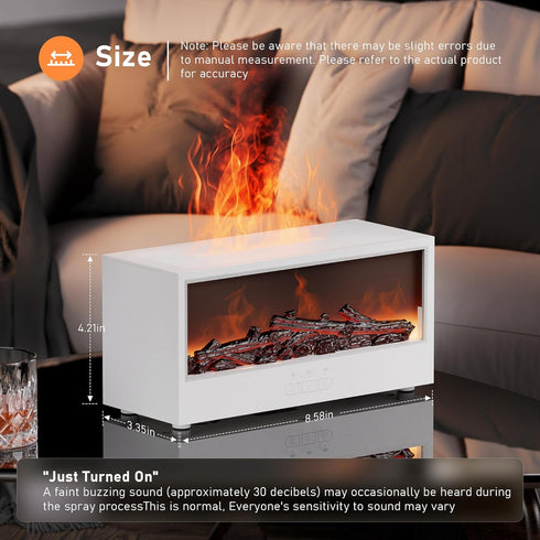 Humidifier,7 Fireplace Flame Air Diffuser Colors Aromatherapy Essential Oil Diffuser, Ultrasonic Aroma Humidifier