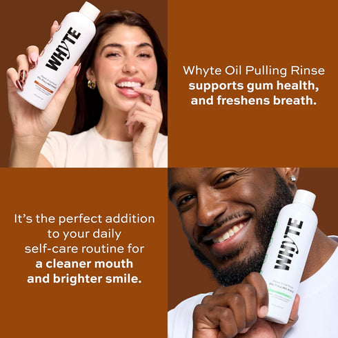 WHYTE Coconut Oil Pulling Mouthwash for Teeth Whitening & Gum Health (Cinnamon)