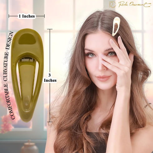 RC ROCHE ORNAMENT 6 Pcs Women's Classic Side Slide Jaw Flat No Slip Opening Eyelet Inner Teeth Alligator Hair Clip