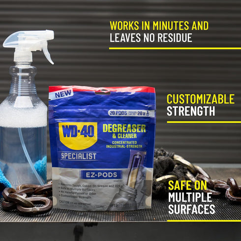 WD-40 Specialist Degreaser and Cleaner EZ-PODS, Customizable Industrial-Strength Concentrate, 1-Pack of 20 PODS