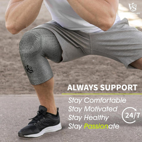 VITAL SALVEO Knee Sleeve-Knee Brace C3-COMFORT for Joint Pain Relief, Germanium and Charcoal Yarn for Men and Women