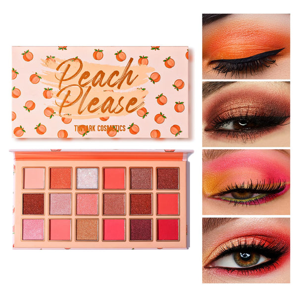 Peach Please 18 Colour Eyeshadow Palette for Beauty, Matte Metallic Sparkle Shimmer Eye Makeup for Girls & Highlighter