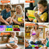 JUEOQOY 3+ 6" (6-Pack) Squishy Liquid Sensory Pads for Kids Ages Soft Glitter-Filled Tactile Pads for Squeezing, Desk