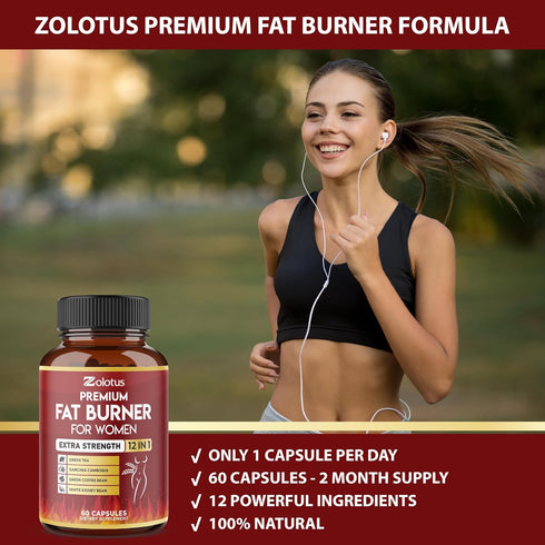 Premium Weight Loss Pills for Women, Best Fat Burners for Women and Men, Energy Pills, 2 Months Supply with Green Tea
