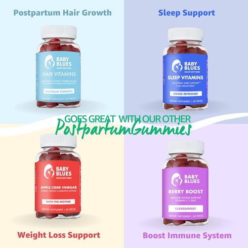 Baby Blues: Organic Probiotic Gummy Vitamins for Moms, Strawberry, 5 Billion CFU