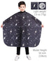 PERFEHAIR Kids Haircut Barber Cape Cover for Hair Cutting and Styling, Black Space Printing for Boys