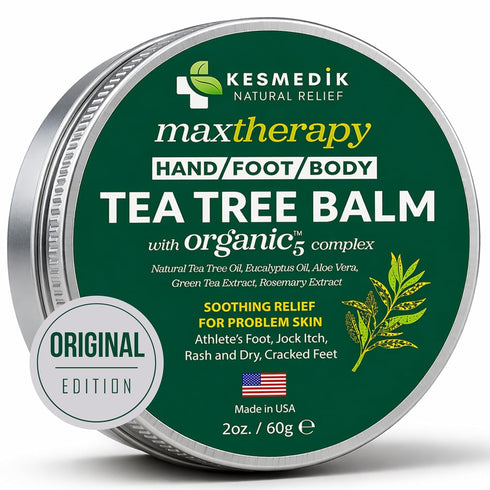 KESMEDIK Tea Tree Oil Balm for Skin, Soothes Itching, Rashes & Dry