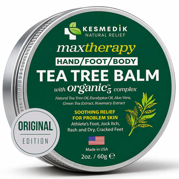 KESMEDIK Tea Tree Oil Balm for Skin, Soothes Itching, Rashes & Dry