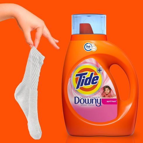 Tide Plus A Touch of Downy Liquid Laundry Detergent, April Fresh, 84 Fl Oz, 59 Loads, HE Compatible