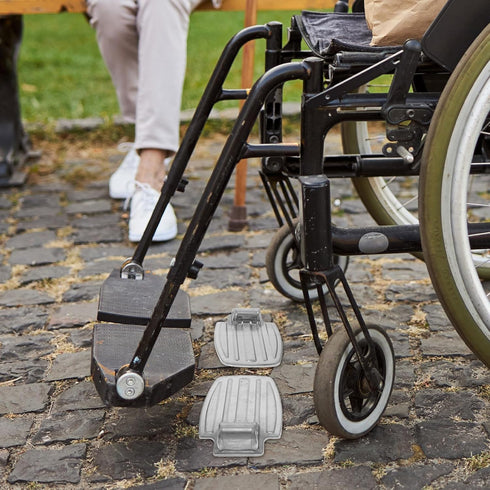 GLEAVI Wheelchair Foot Pedal Replacement Pair Thickened Metal Non-Slip Footrest Accessory Universal for Elderly