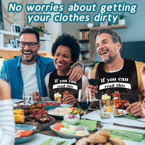 Maziky Funny Adult Bibs for Eating Man Women Elderly, Washable Clothing Protectors Bib for Adults Senior Citizens
