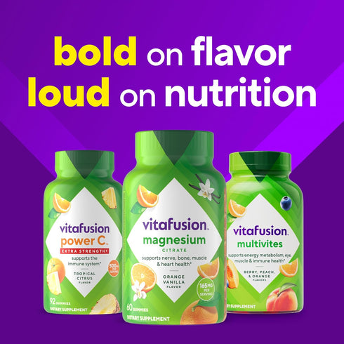 Gummy 60 Gummies vitafusion Magnesium Supplement, Bring calm to your vitamin routine, Tropical Citrus Flavor