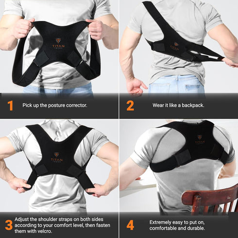 Premium Upper Back Brace for Men & Upper Back Brace for Women, Adjustable Posture Corrector, Upgraded Version, Back