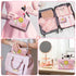 LieToi Pink Preppy Patch Small Toiletry Bag - Portable Waterproof Makeup Cosmetic Bag for Daily Use Travel Organizer
