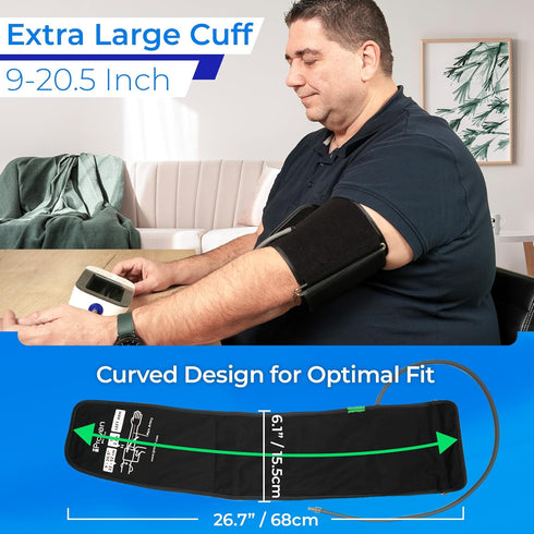 Extra Large Cuff Compatible with Omron, Curved Fit, 9"-20.5" Inches (22-52CM), XL Replacement Cuff for Big Arms