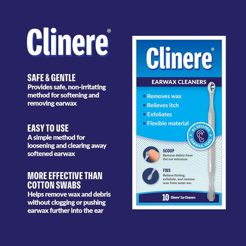 Clinere Ear Cleaners, Gentle Canal Cleaning and Ear Wax Removal Tool, 36 Count