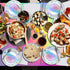 Iridescent Party Supplies, Holographic Paper Plates and Napkins Set for Mermaid Birthday Wedding Party, Serve 25