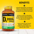 MASON NATURAL Vitamin D3 2,000 IU Ultra Strength, Supports Bone Density & Immune Health, 60 Softgels, 3 Pack