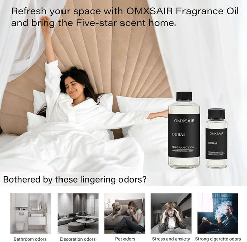 omxsair (120ml/4.1 oz) Luxury Hotel Scent Dubai Oil Diffuser Refill Kit | Long Lasting Essential Oil for Large Room