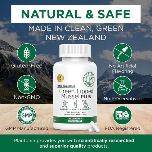 New Zealand Green Lipped Mussel for Humans - 19,000mg Serving - Dried Freeze Perna Canaliculus with Omega 3 - 60