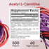 Jarrow Formulas Acetyl L-Carnitine 500 mg, Dietary Supplement for Brain Health & Antioxidants, 60 Veggie Capsules