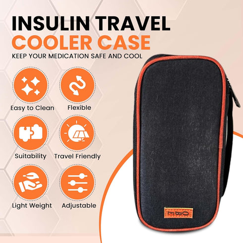Insulin Cooler Travel Case TSA Approved with 2 Ice Pads, Insulated Cooler Bag for Diabetic Supplies and Insulin Pens