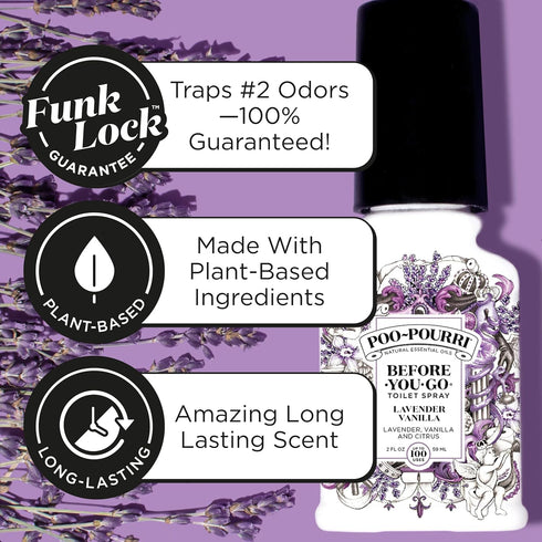 Vanilla,16 Oz, 800 Poo-Pourri Before-You-Go Toilet Spray Refill, Lavender Fl Up to Uses, Bathroom Odor Deodorizer