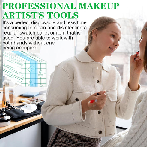 Qianyu 100 Pieces Makeup Hand Palette, Single Use Mixing Palette for Professional Makeup Artist, Disposable Waterproof