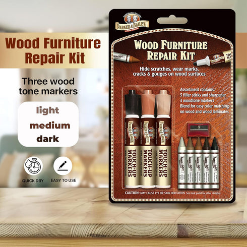 Parker & Bailey Wood Furniture Repair Kit, 3 Count
