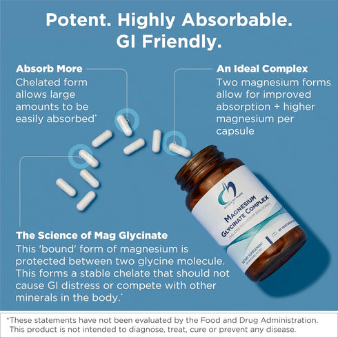 Immune (60 Designs for Health Magnesium Glycinate Complex - Chelated Magnesium Bisglycinate + High Absorption Magnesium