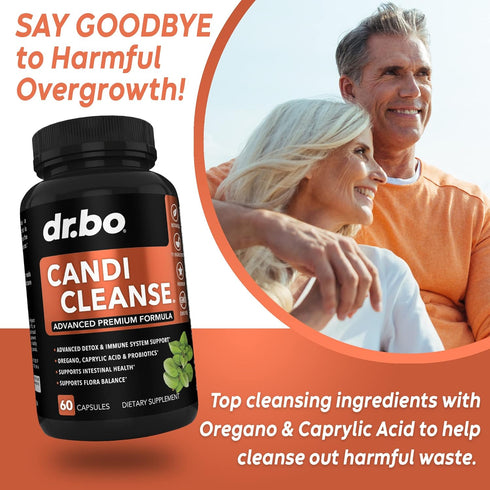 Candi Cleanse Support Supplement Pills - Extra Strength Probiotic Complex Cleanser for Women & Men