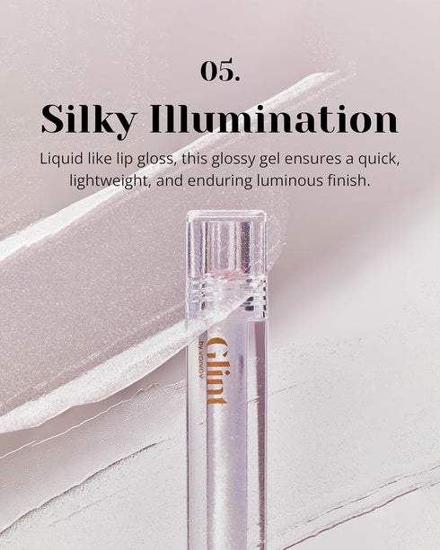 Glint Liquid Gel Highlighter (Dewy Moon, 0.1oz) - Multi-Use Face & Body Gloss for Smooth Glow, Long-Lasting