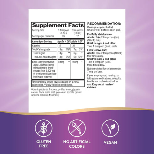 Nature’s Way Sambucus Elderberry Traditional Immune Syrup - 4 Fl Oz, Highly Concentrated Black Elderberry Extract