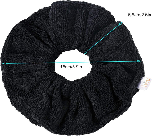 Ivyu Large Microfiber Hair Drying Scrunchies Towel for Curl Hair - Anti Frizz Absorbent Fast Terry Cloth Scrunchy