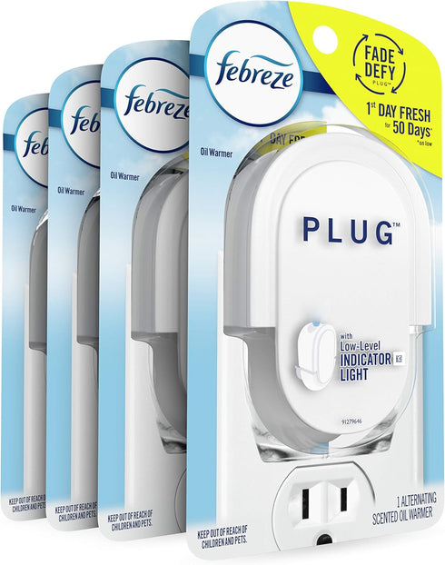 Febreze Plug In Air Freshener Fade Defy Plugs, Scented Oil Warmer- Pack