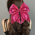 Large 7 Inch Glitter Bow Clip for Women Teens Girls, Bling Party Hair Accessories