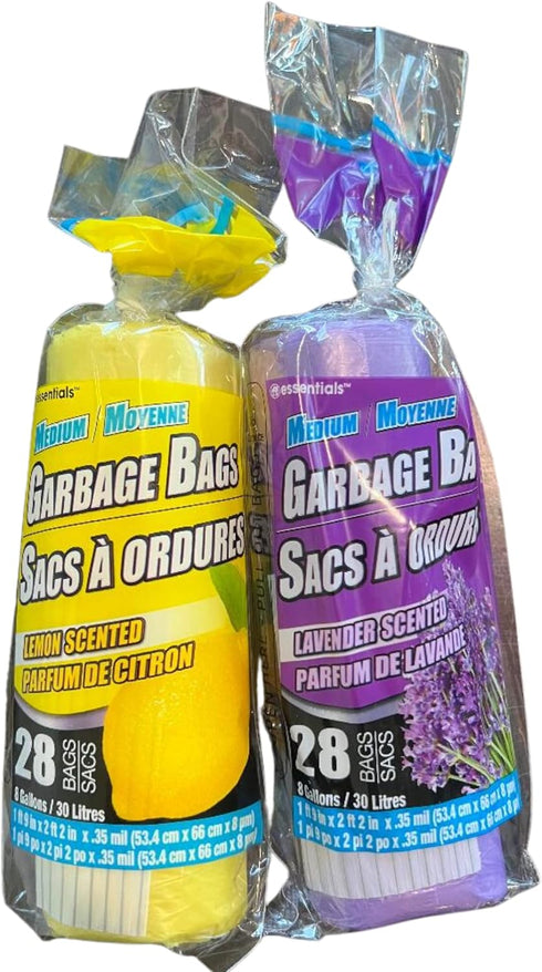Set of 2 Office Waste Liners, 56 Total Bags, Includes Lemon and Lavender Scented Liners