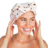 Kitsch Luxury Shower Caps for Women, Reusable Waterproof, Large Non-slip Quick-dry Hair Cap, Blush Dot