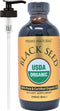 Organic Black Seed Oil 8oz, Cold Pressed Unrefined, High Thymoquinone 1.7%, USDA Certified, Vegan Omega 3 6 9