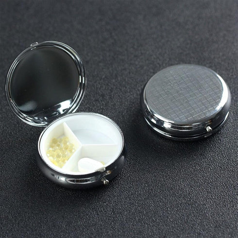 NBSKSDLK 3 Cute Penguin Pill Box with Mirror Compartment Decorative Pill Case for Purse or Pocket Small Round Pill