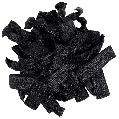 Kenz Laurenz Black Hair Ties, 20 Pack, No Crease Ouchless Elastic Ponytail Holders